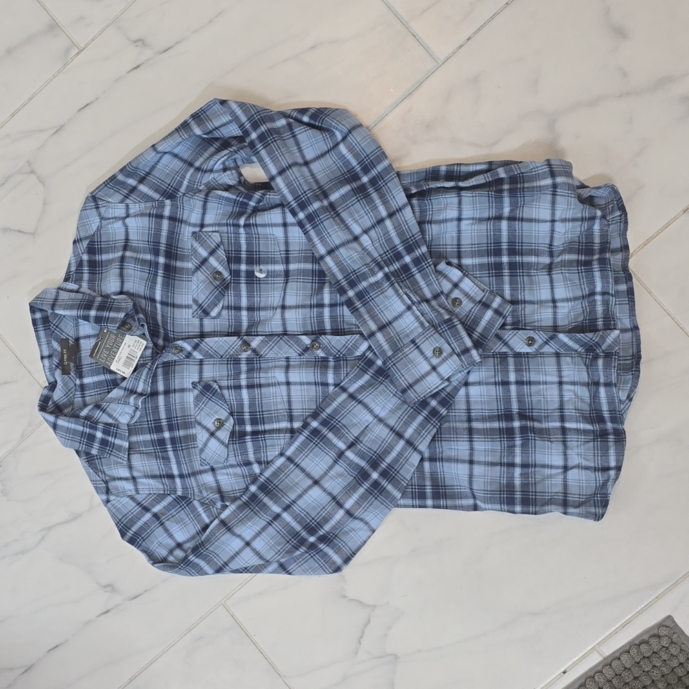 Eddie Bauer Blue Plaid Button-Down Shirt